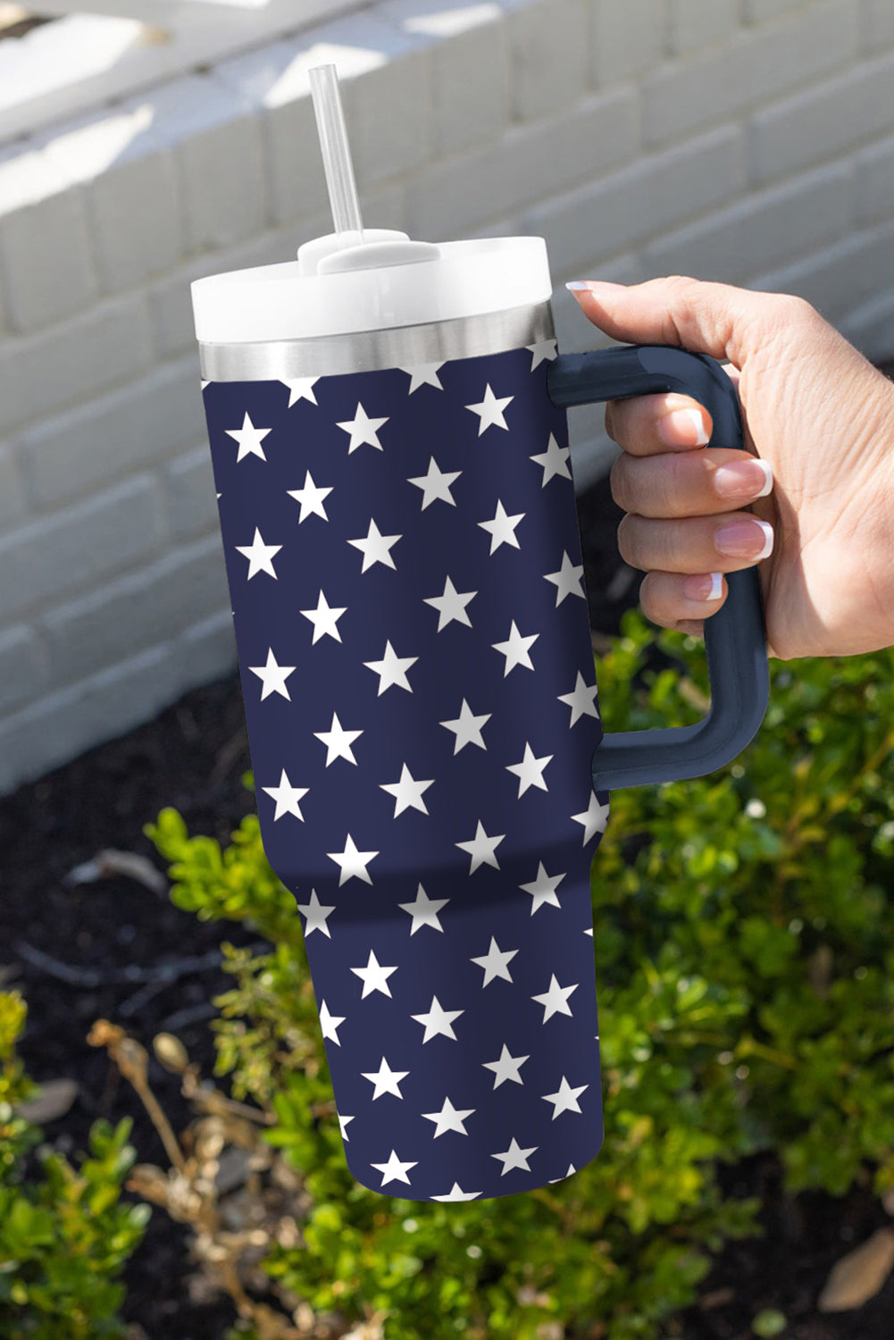 Sail Blue Star Printed Tumbler with Handle 40oz