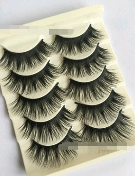 False eyelashes, thick cross section, five pairs of eyelashes