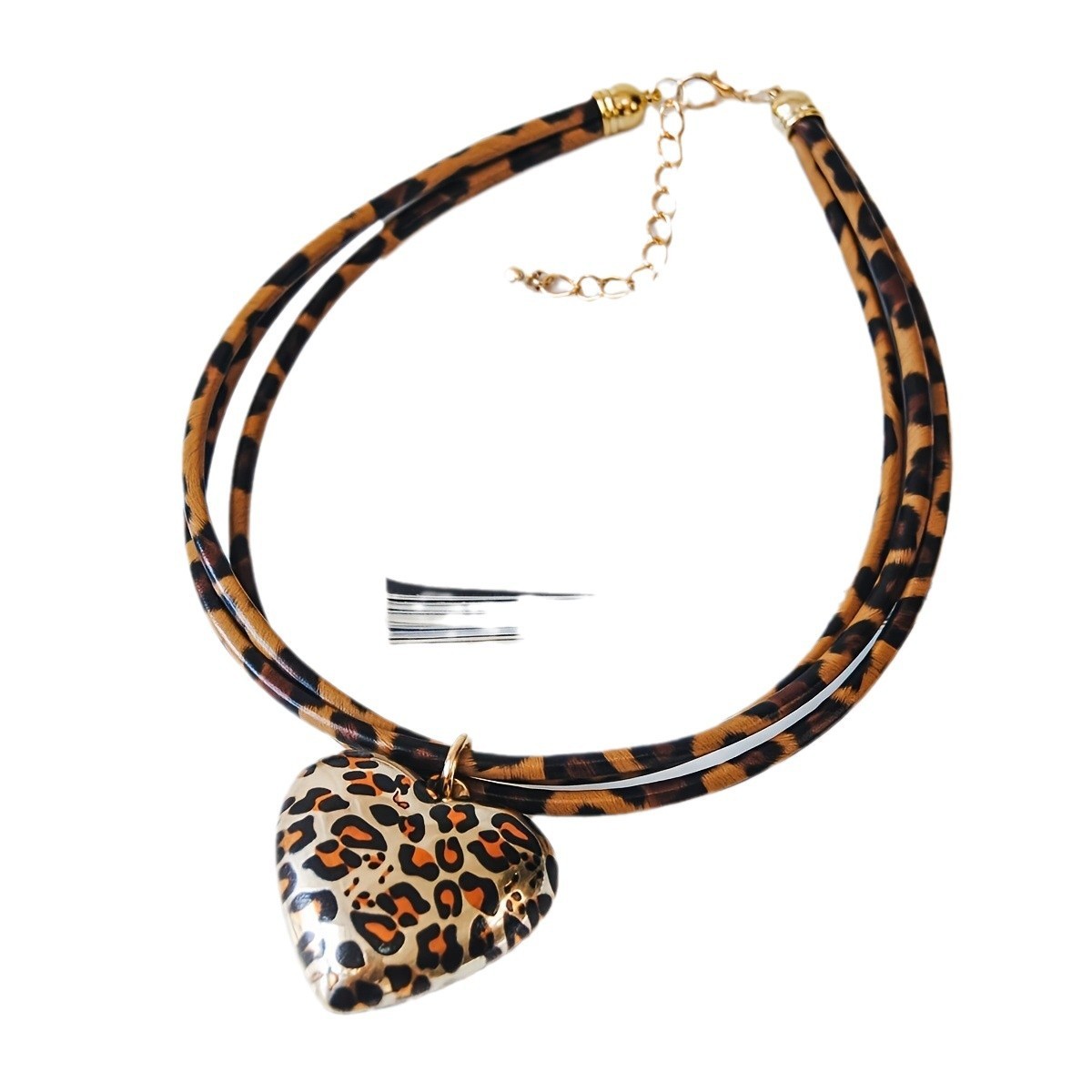 Love Leopard Pendant Multi-layer Leather String Necklace - Sluxe Fashions
