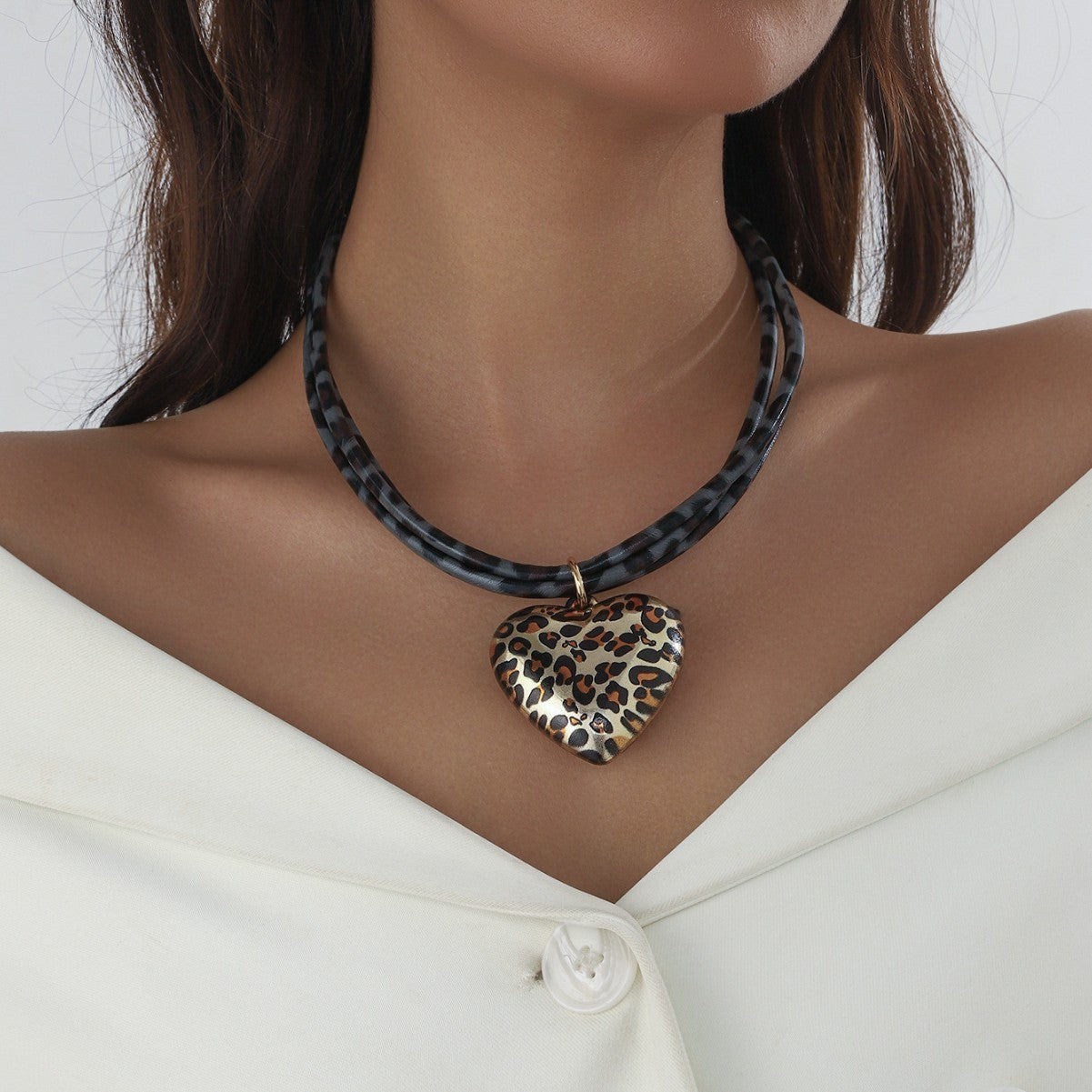 Love Leopard Pendant Multi-layer Leather String Necklace - Sluxe Fashions
