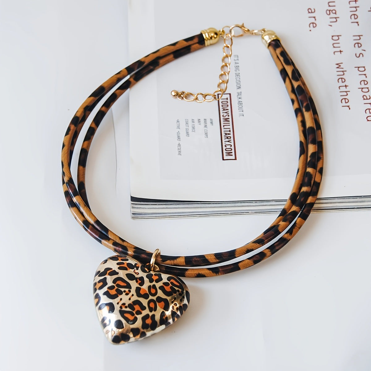 Love Leopard Pendant Multi-layer Leather String Necklace - Sluxe Fashions