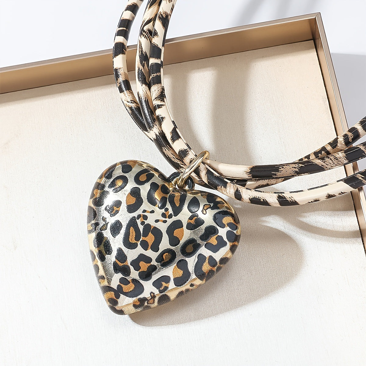 Love Leopard Pendant Multi-layer Leather String Necklace - Sluxe Fashions