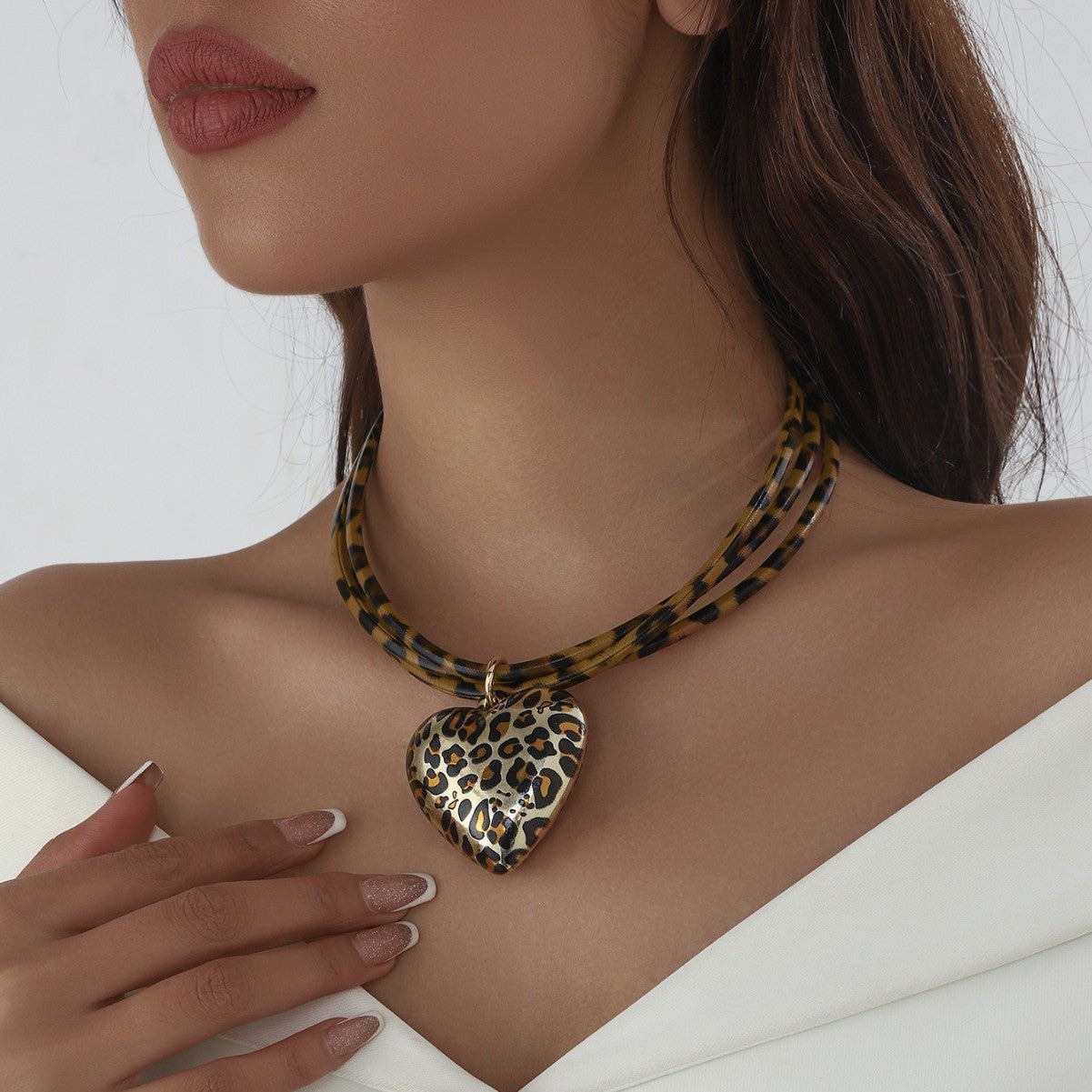 Love Leopard Pendant Multi-layer Leather String Necklace - Sluxe Fashions